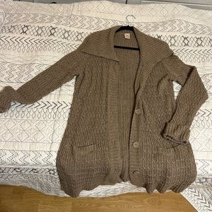 Ladies, classic cable, knit cardigan, XXL, button, upfront, oversize pockets